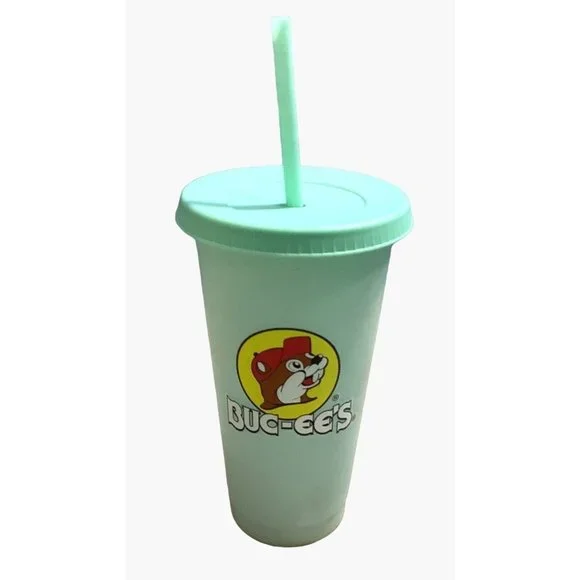 3 Buc-ee's Bucee's Tumbler 25oz Color Changing Cup Lid Straw Pink Green Yellow - Picture 7 of 12